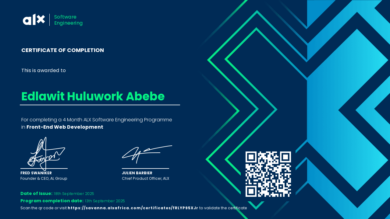 ALX Frontend Development Program